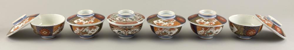 ASSEMBLED SET OF SIX JAPANESE IMARI