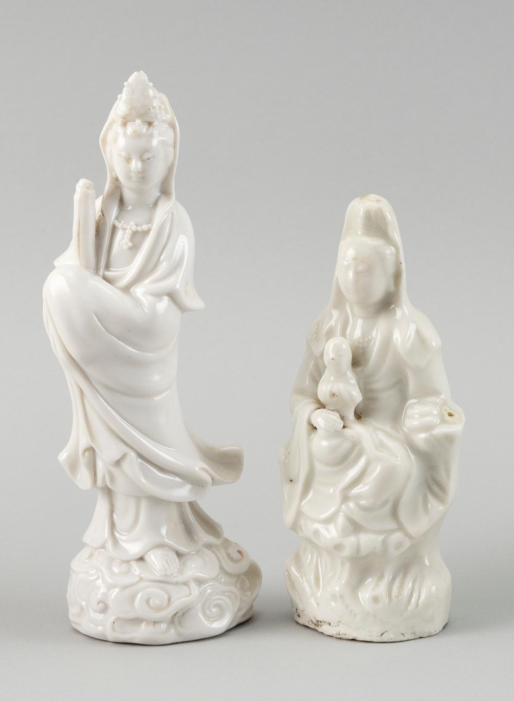 TWO CHINESE BLANC DE CHINE PORCELAIN