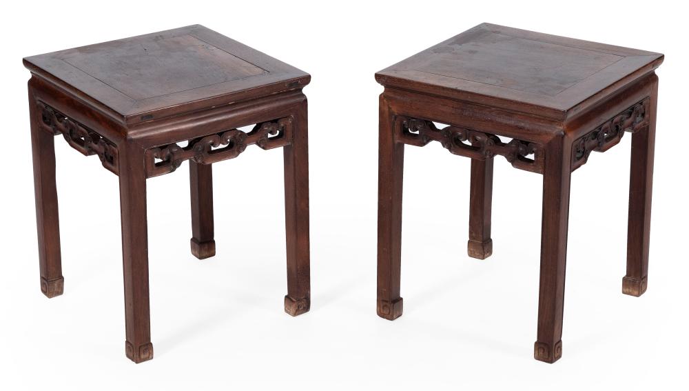 PAIR OF CHINESE CARVED ROSEWOOD