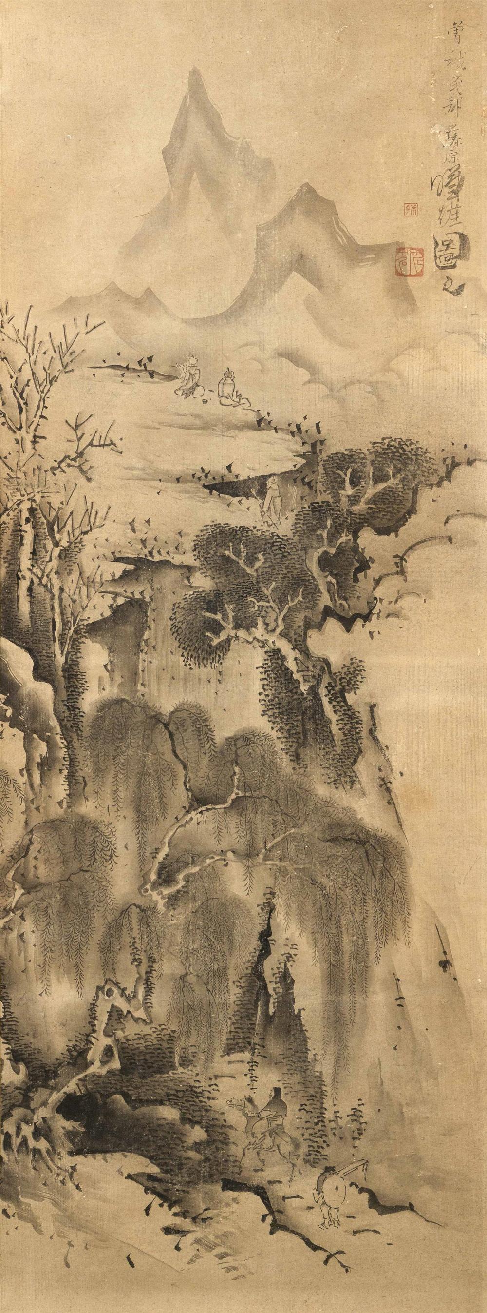 JAPANESE SCROLL PAINTING ON PAPER 34c26e