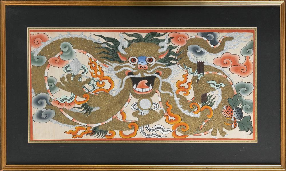 TIBETAN PAINTING OF A DRAGON 20TH 34c27a