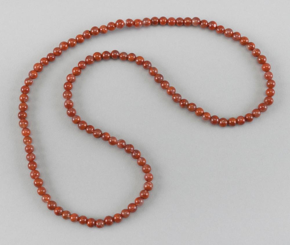 CARNELIAN AGATE BEAD NECKLACE LINEAR 34c297