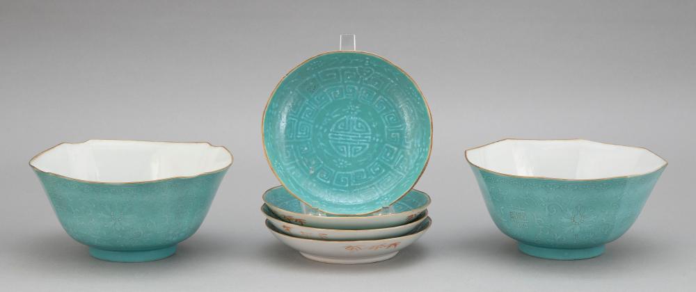 SIX PIECES OF CHINESE TURQUOISE 34c2ee