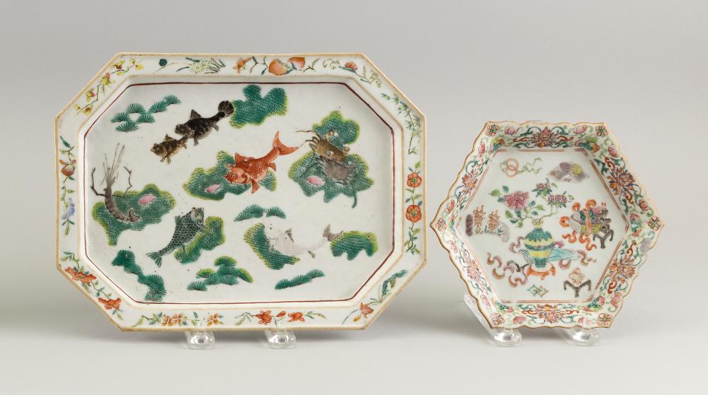 TWO CHINESE POLYCHROME PORCELAIN