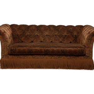 A Chesterfield Style Velvet-Upholstered
