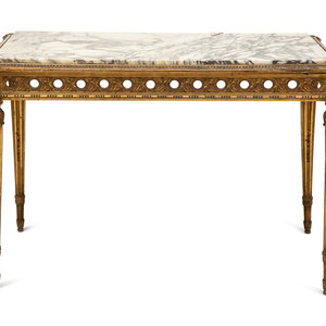 A Louis XVI Style Marble Top Giltwood 34c386