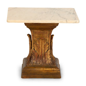 A Continental Giltwood Marble-Top