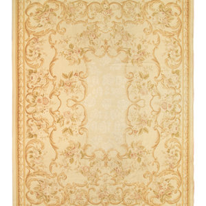 An Aubusson Style Wool Rug 
20th