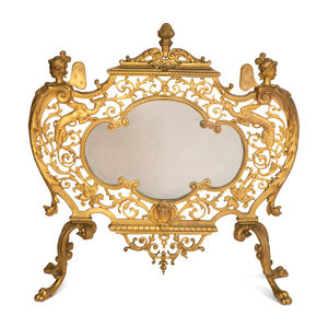 A Rococo Style Gilt Bronze Fire