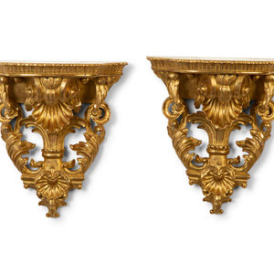 A Pair of Italian Carved Giltwood