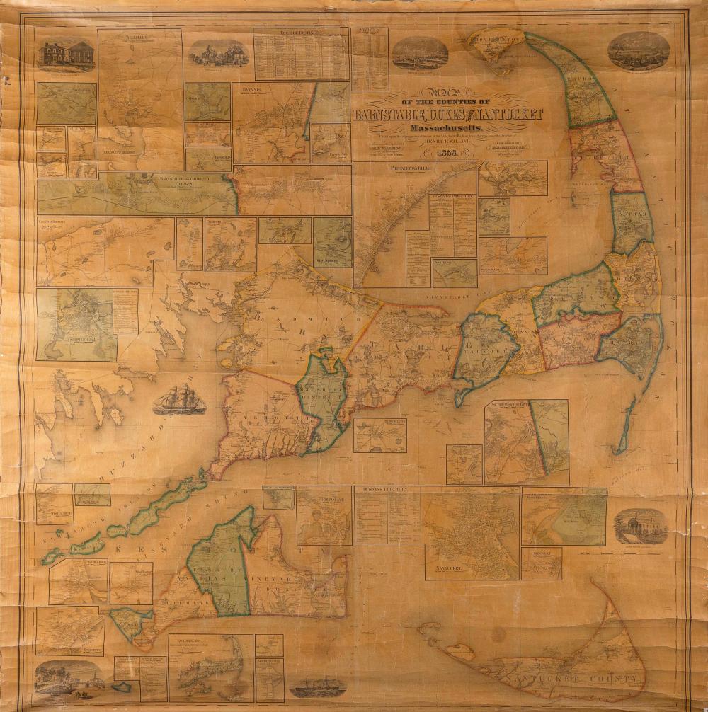  MAP OF THE COUNTIES OF BARNSTABLE  34c461