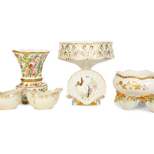 A Group of Seven Decorative Porcelain