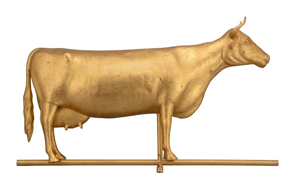 GILT COW WEATHER VANE LATE 19TH EARLY 34c496