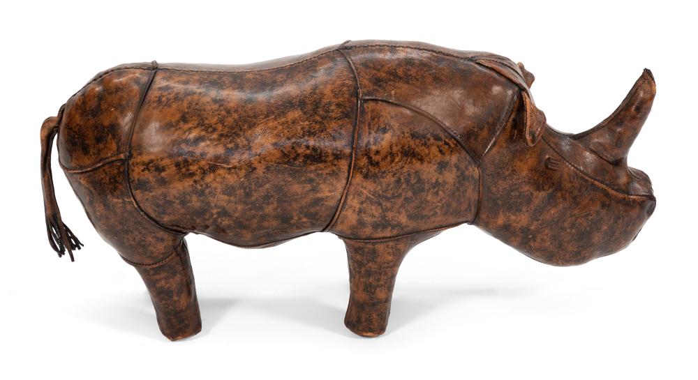 LEATHER RHINOCEROS FORM FOOTSTOOL 34c4d7