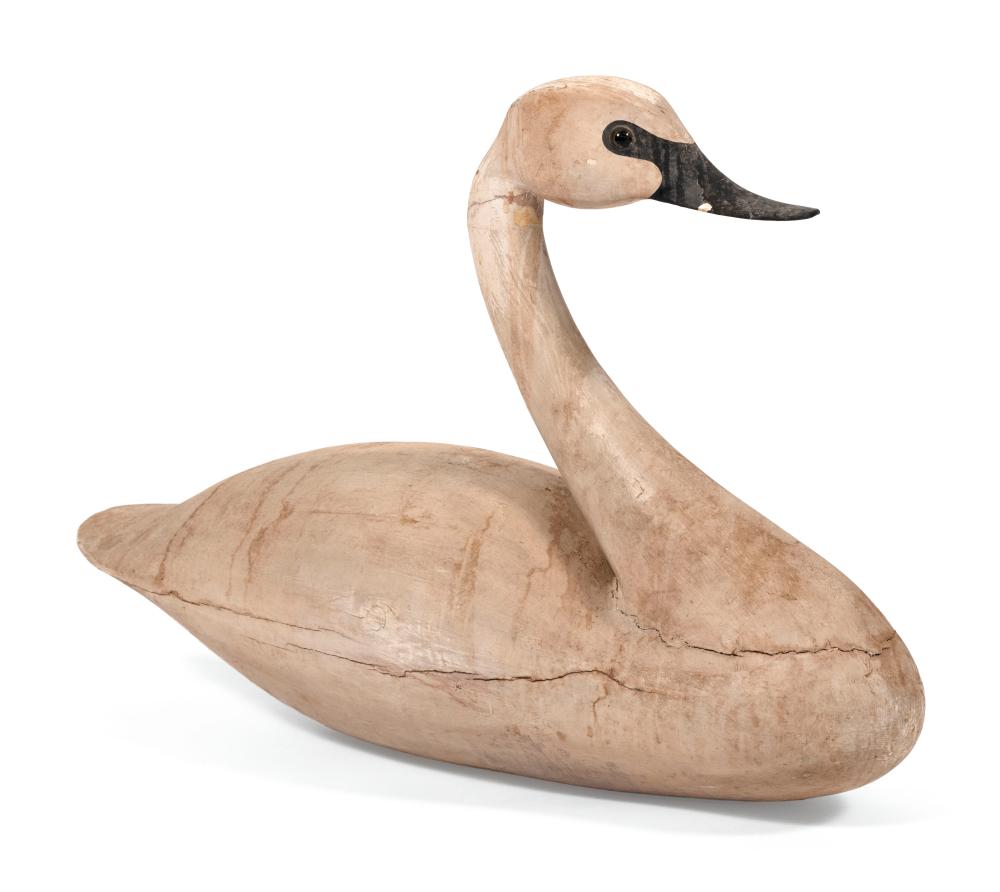 LIFE-SIZE CARVING OF A SWAN 20TH