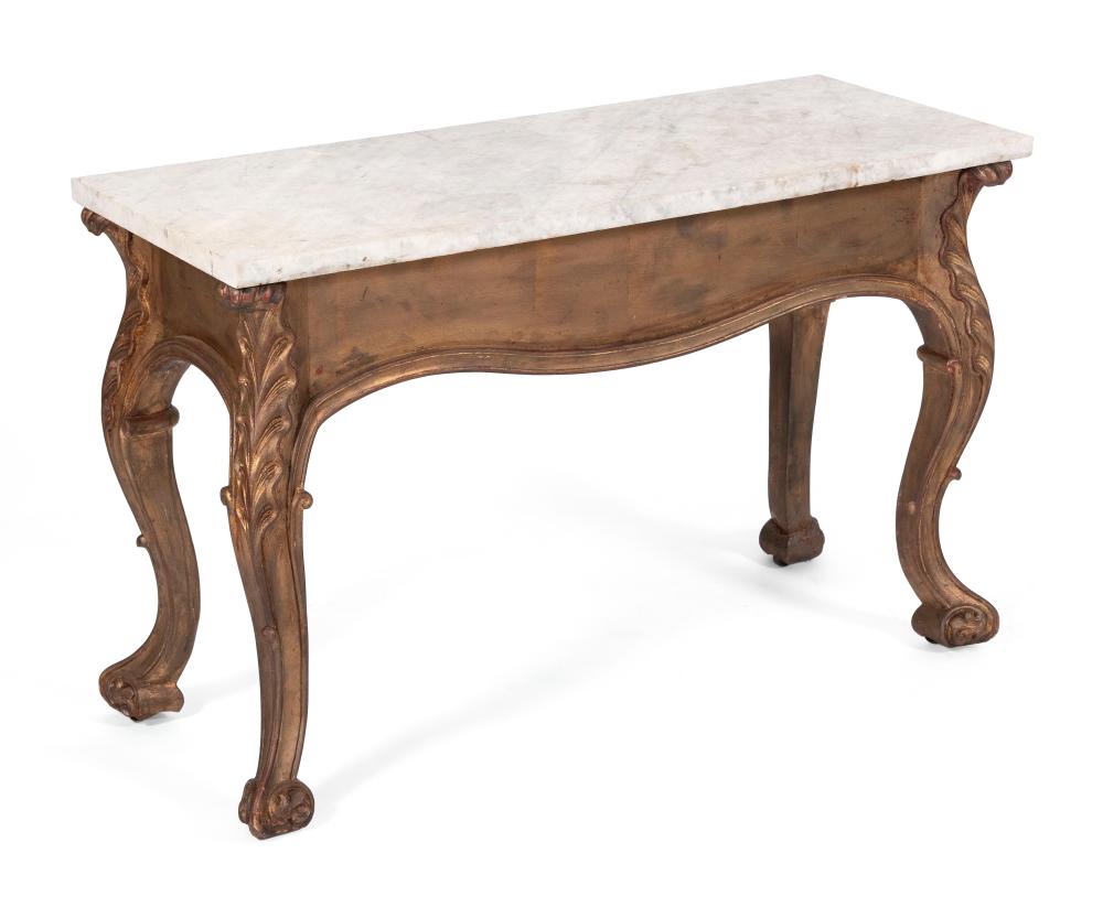 FRENCH-STYLE MARBLE-TOP PIER TABLE