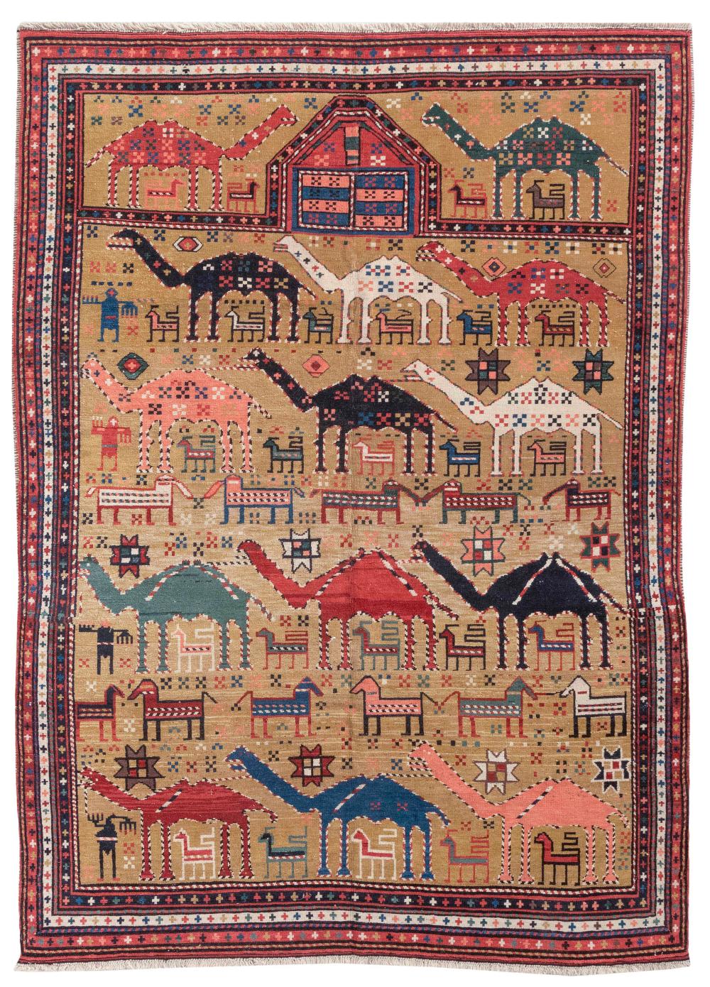 ORIENTAL RUG AFGHAN TRIBAL VILLAGE 34c559