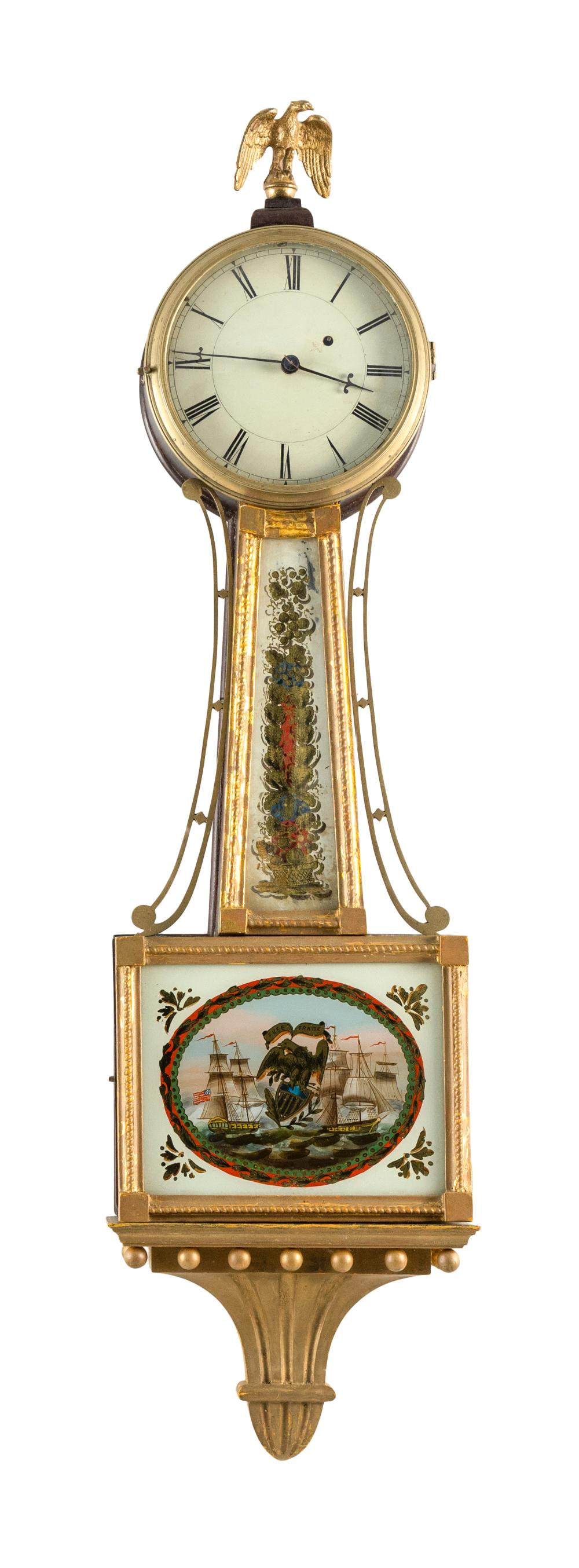 EARLY AMERICAN BANJO CLOCK CIRCA 1820
