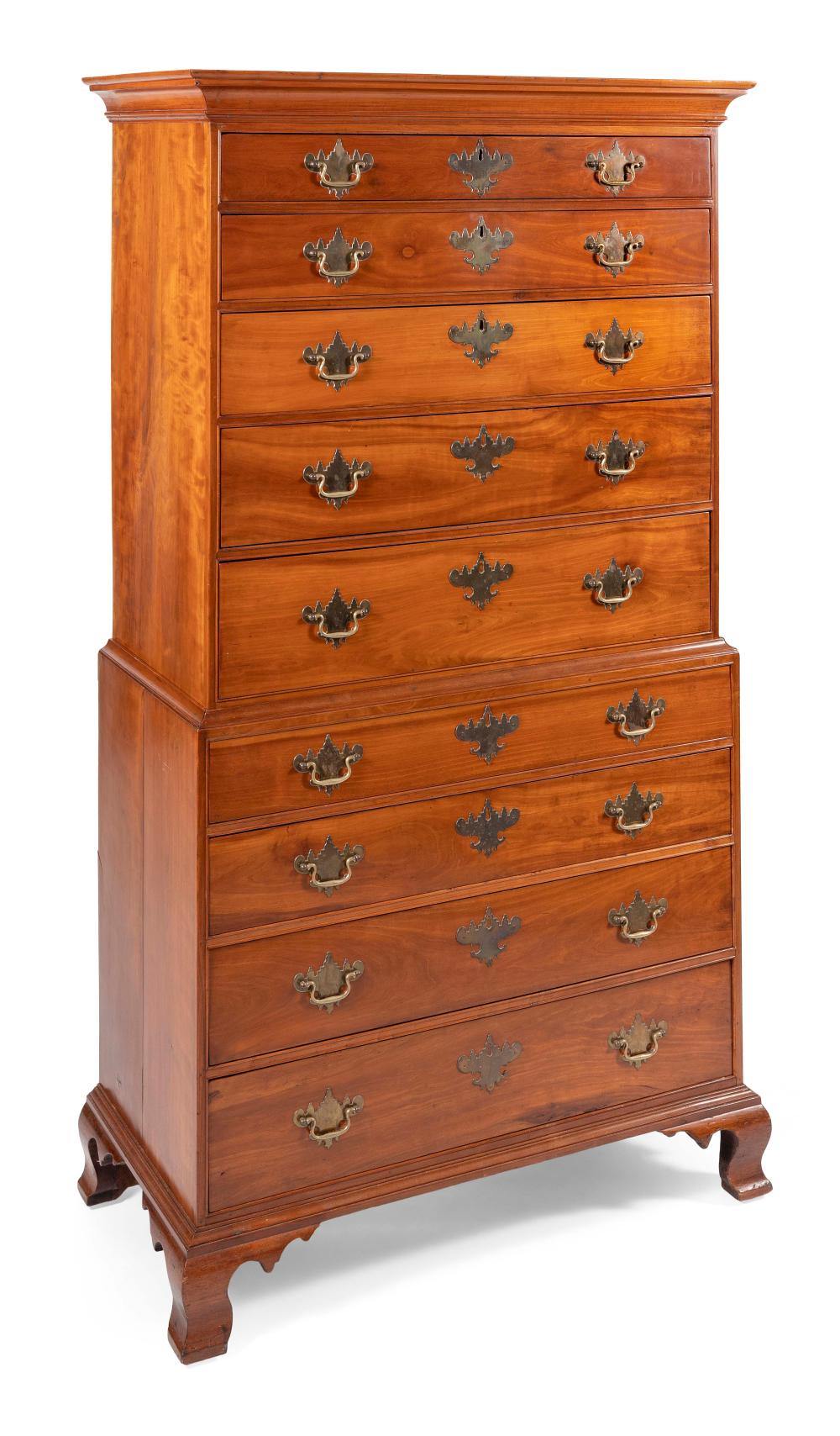 CHIPPENDALE CHEST ON CHEST CONNECTICUT  34c588