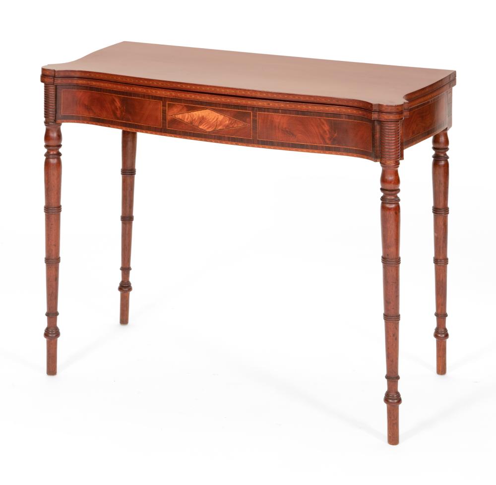 SHERATON CARD TABLE ATTRIBUTED TO THOMAS