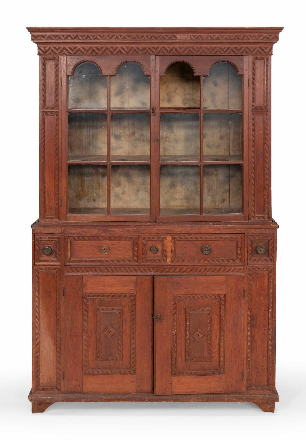 TWO-PART HUTCH CUPBOARD NEW JERSEY,