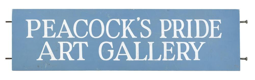 DOUBLE-SIDED SHOP SIGN "PEACOCK'S
