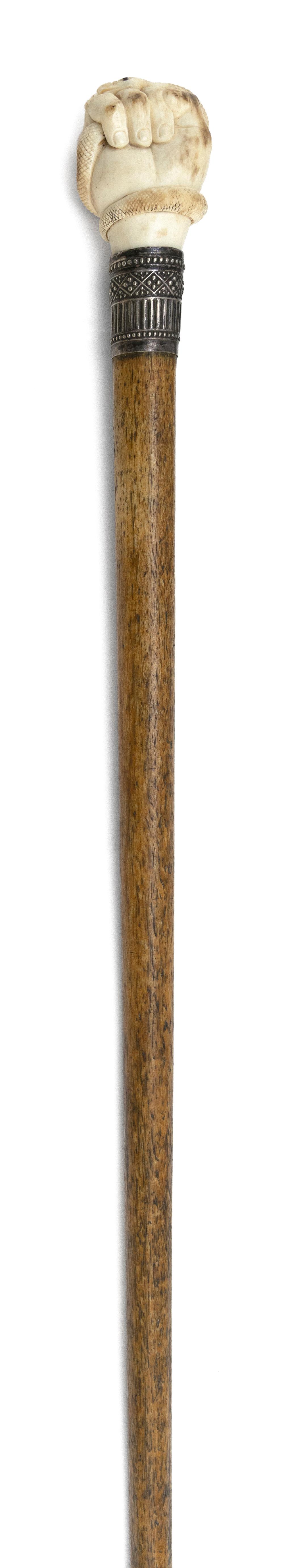 CANE WITH WHALE IVORY HANDLE IN 34c6a0