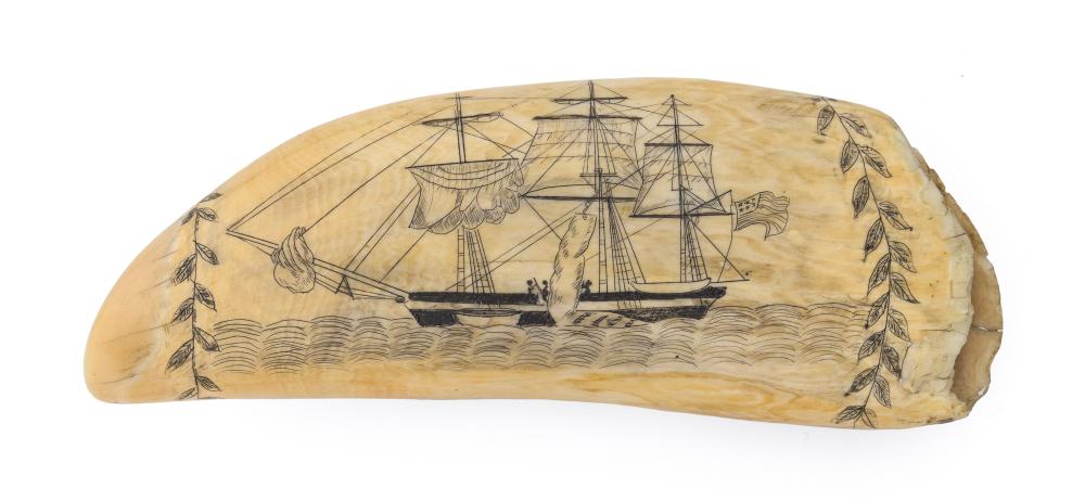 * CONTEMPORARY ENGRAVED WHALE'S