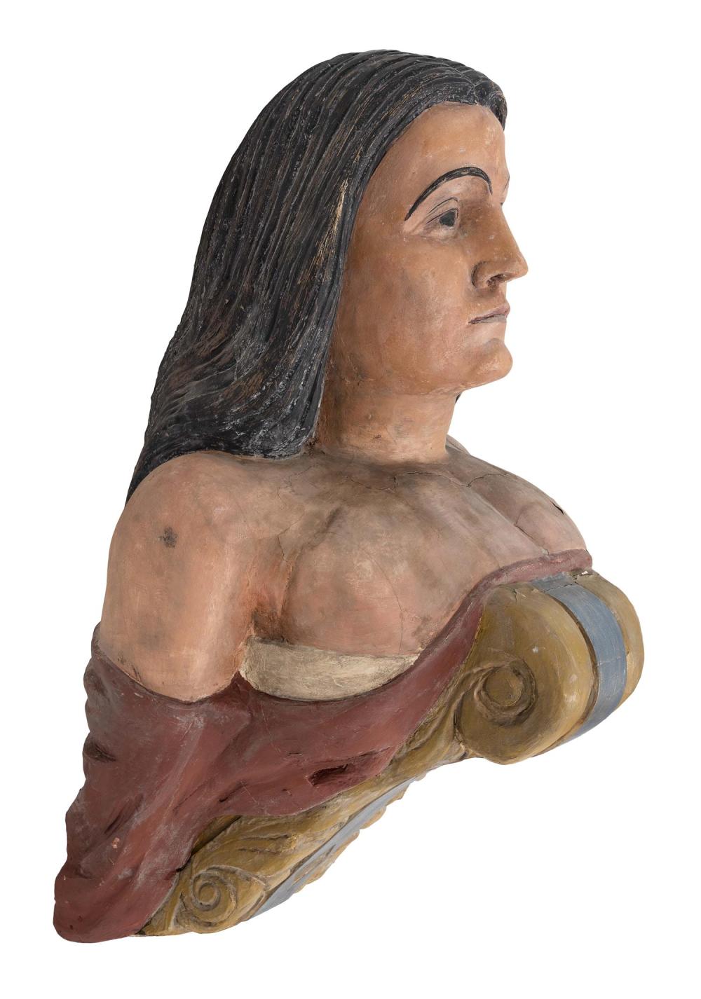 SHIP'S FIGUREHEAD 19TH CENTURY