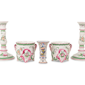 A Group of French Faience Table