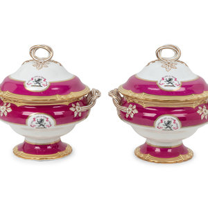 A Pair of English Porcelain Armorial