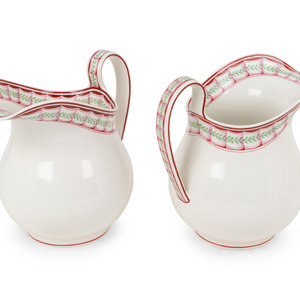 A Pair of Wedgwood Porcelain Pitchers
Circa