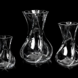 Three Baccarat Serpentine Vases each 34c798