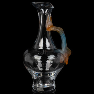 A Daum Glass Pitcher with a Pâte