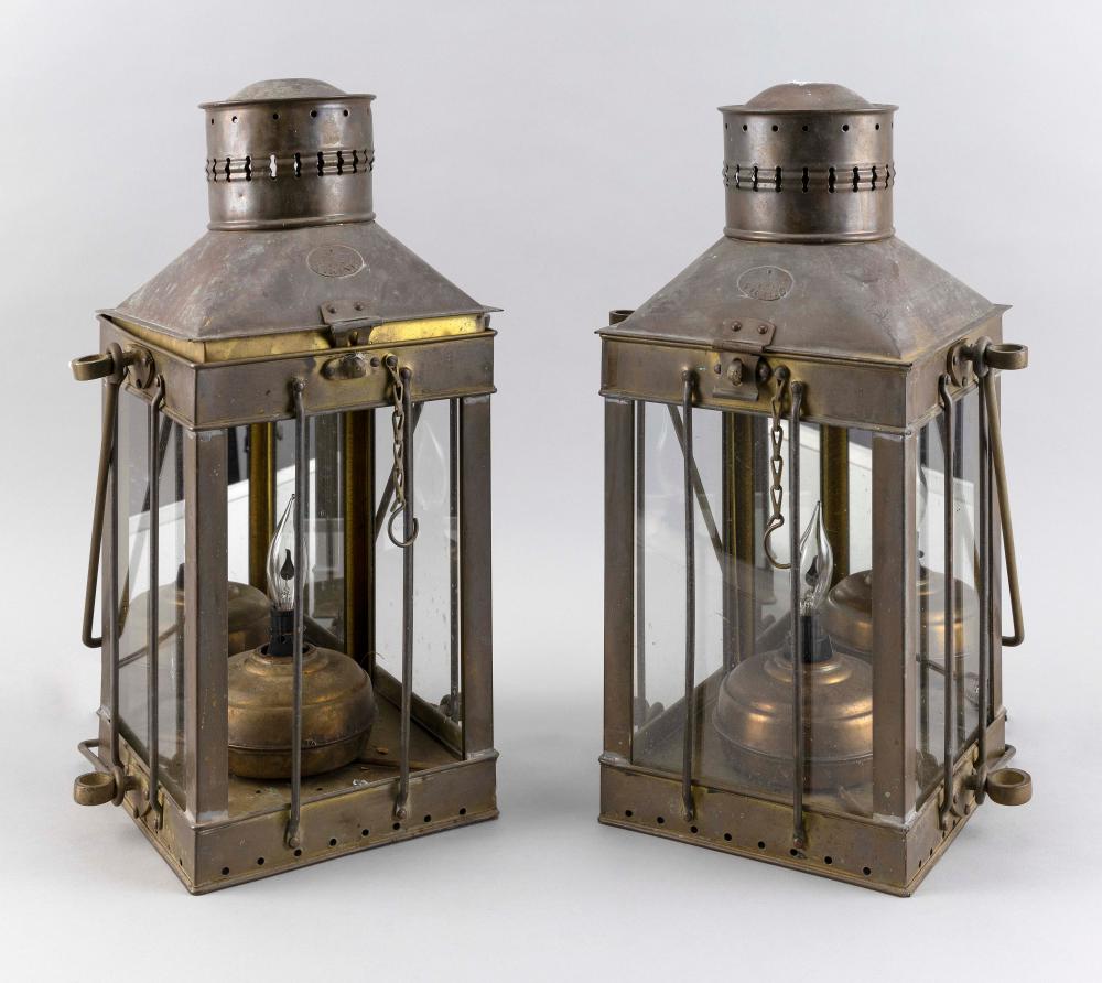 PAIR OF VIKING BRASS MARINE LANTERNS 34c928