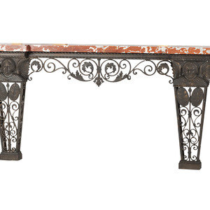 A Cast Iron Marble Top Console 34c93a