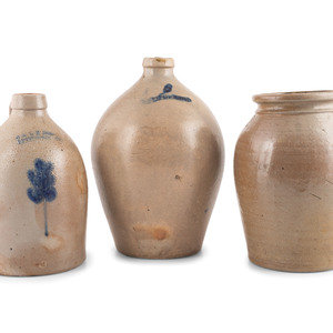 Three Stoneware Vessels 19th Century comprising 34c963