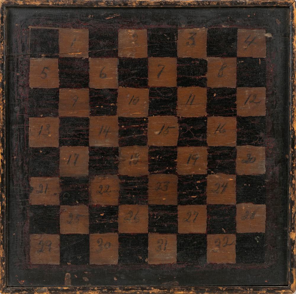 WOODEN GAMEBOARD 19TH CENTURY 17.25"