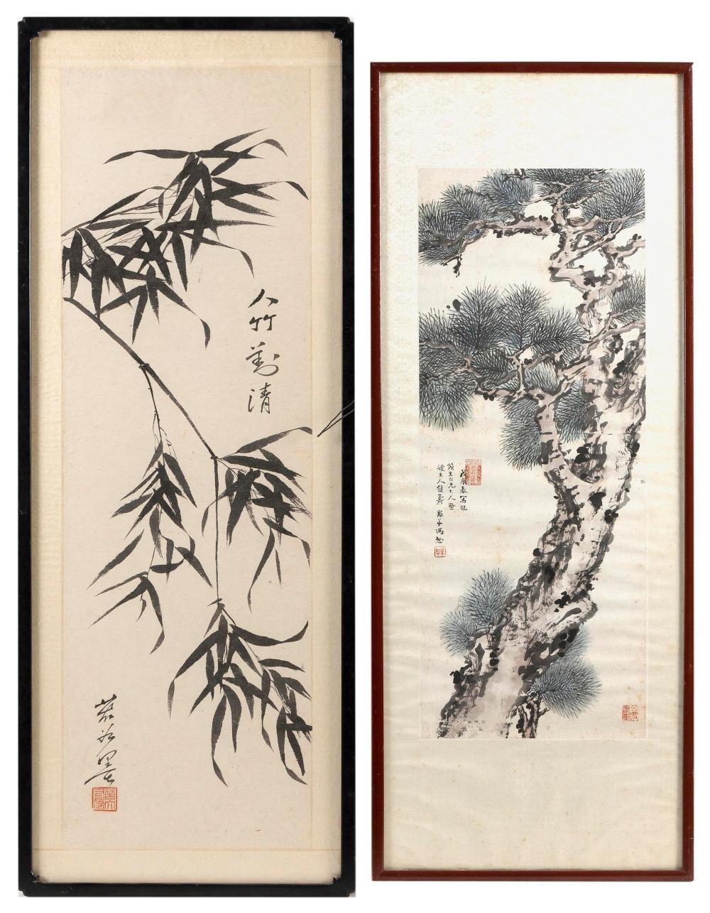 TWO JAPANESE SCROLL PAINTINGS ON 34ca73