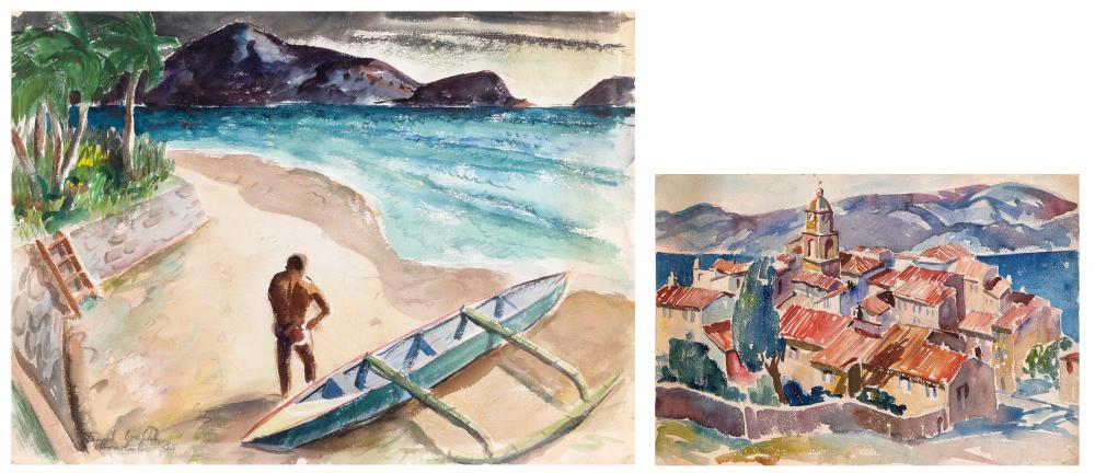 TWO WATERCOLORS MID 20TH CENTURYTWO 34caa8