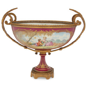 A Sèvres Style Gilt Bronze Mounted