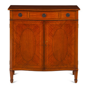 A George III Style Satinwood Serpentine 34cb02