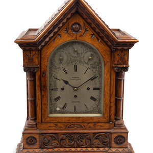 An English Oak Bracket Clock Late 34cb03