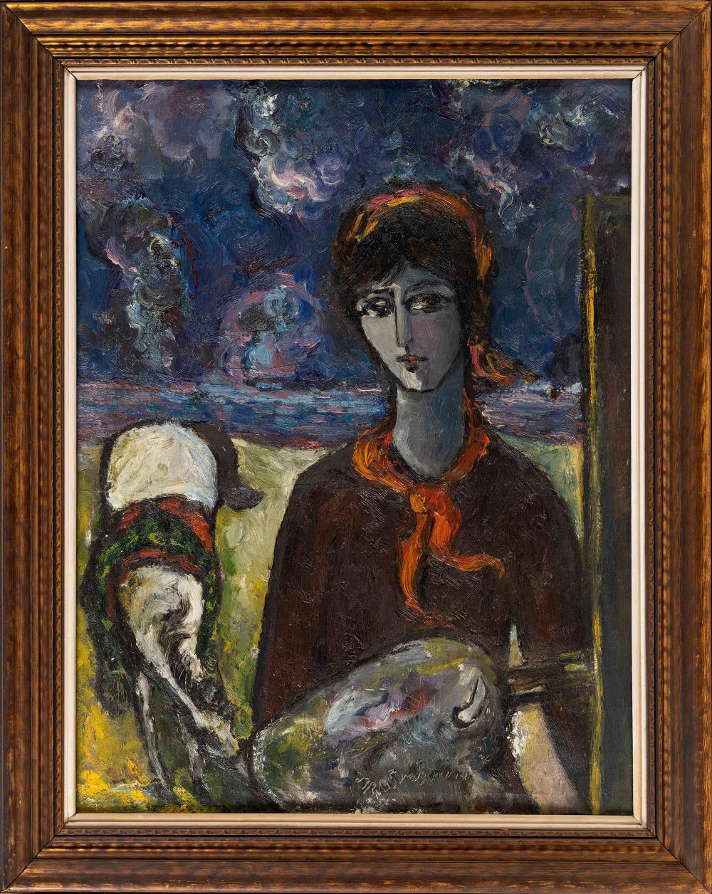 MODERNIST PORTRAIT OF A WOMAN AND