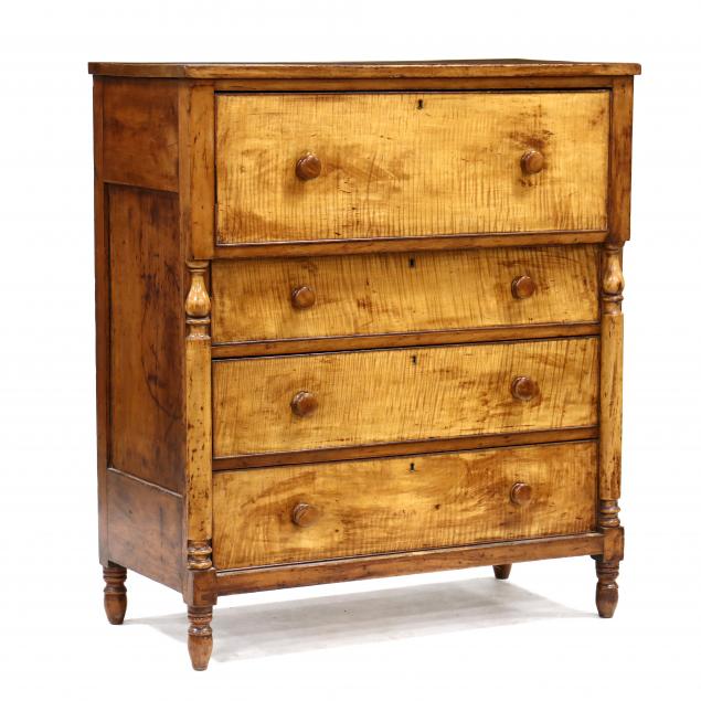 AMERICAN SHERATON MAPLE CHEST OF 34a492