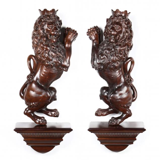PAIR OF THREE FOOT TALL CARVED 34a4b2