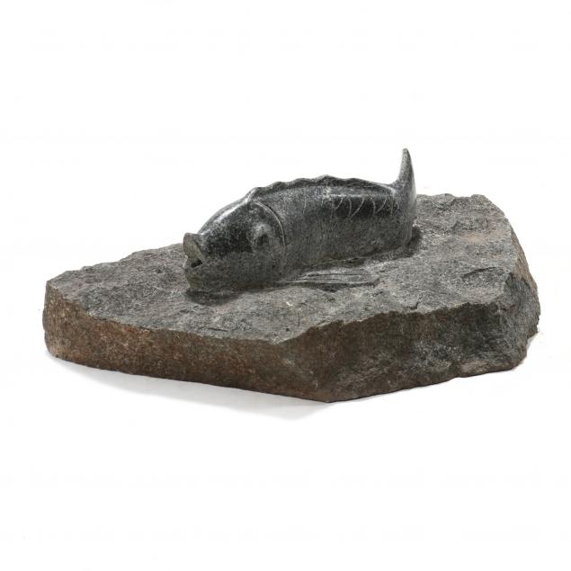 CARVED GRANITE FISH FORM FOUNTAIN