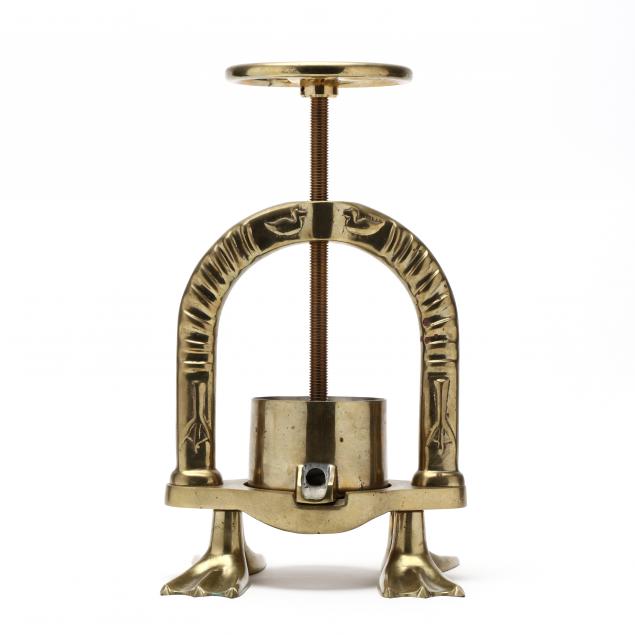 FRENCH SOLID BRASS DUCK PRESS 20th