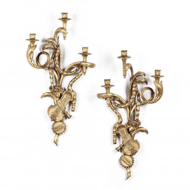 PAIR OF BAROQUE STYLE SCONCES 20th 34a4d7