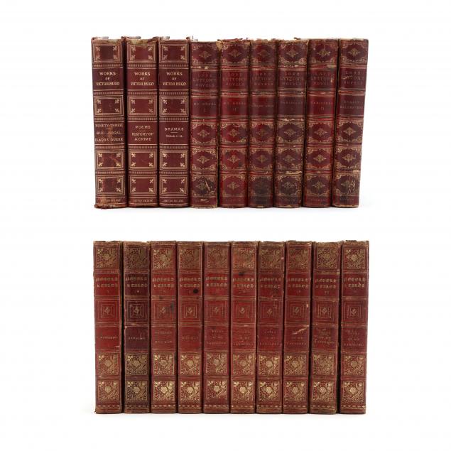 19 LEATHERBOUND VOLUMES OF 19TH